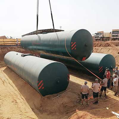 Installation Erdtank für die Bundeswehr